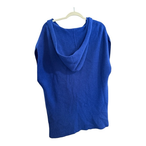 Tyler Boe 100% Cashmere Sleeveless Hooded Oversized Top Size XL Blue - Picture 5 of 7